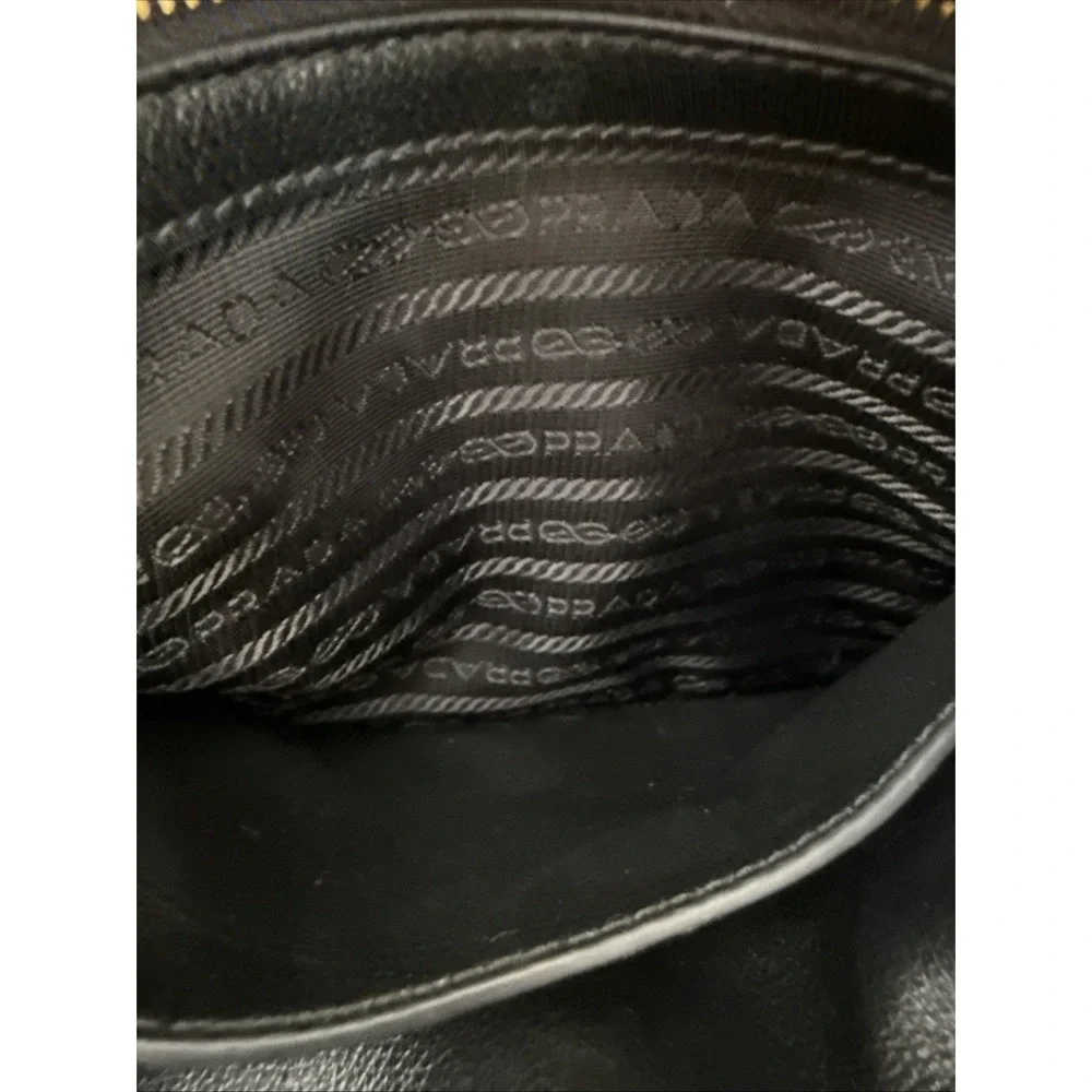 NWT PRADA Black Glace Calf Leather Shopping Tote Bag Purse ALL INCLUSIVE COA BAG - Picture 14 of 16